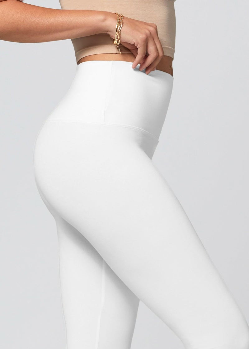 Conceited Capri Leggings for Women - Soft - High Waist Tummy Control - Essential - Regular and Plus Size - White - XX-Large - 3X-Large - Image 4